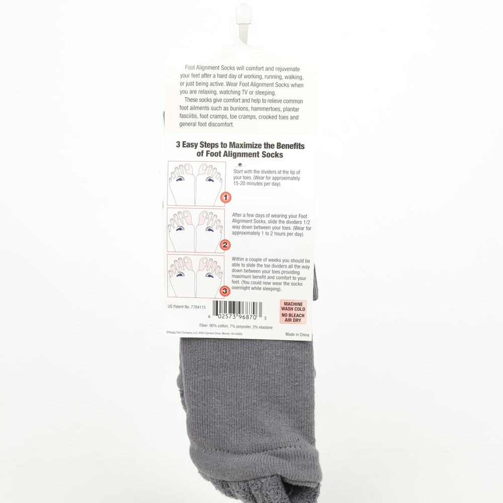 Happy Feet The Original Foot Alignment Socks X-Large After Hours Socks Charcoal - Picture 2 of 4